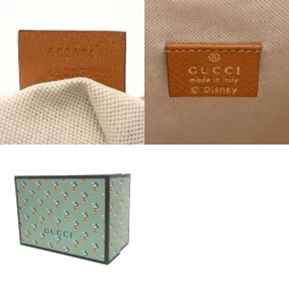 Gucci GG Supreme Disney Bucket Bag Mickey Mouse Brown Leather Shoulder - Picture 9 of 9